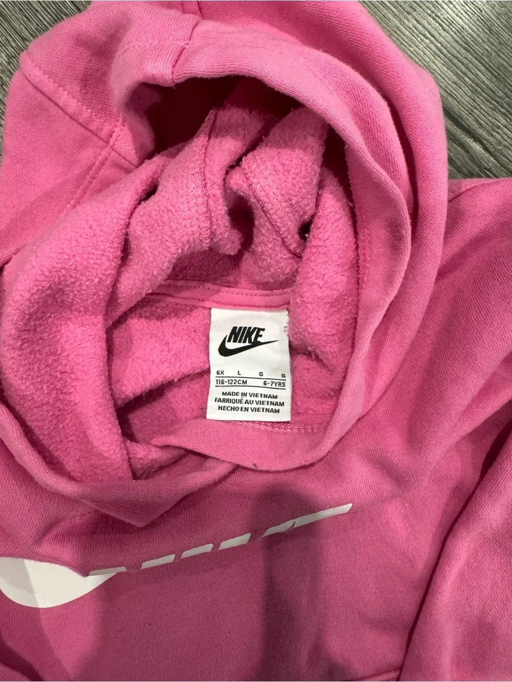 Nike Kids Pink Pullover Hoodie with White Logo